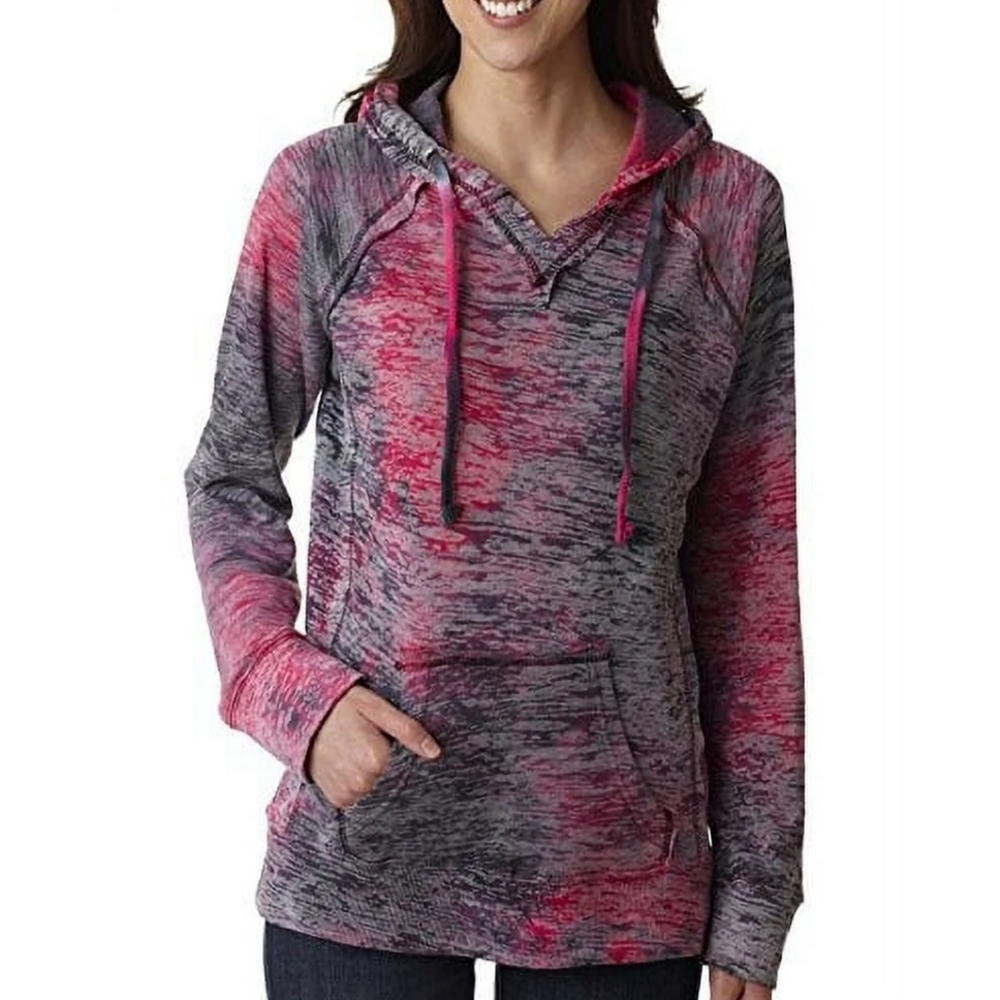 MV Sport Women's Pink and Gray Hoodie